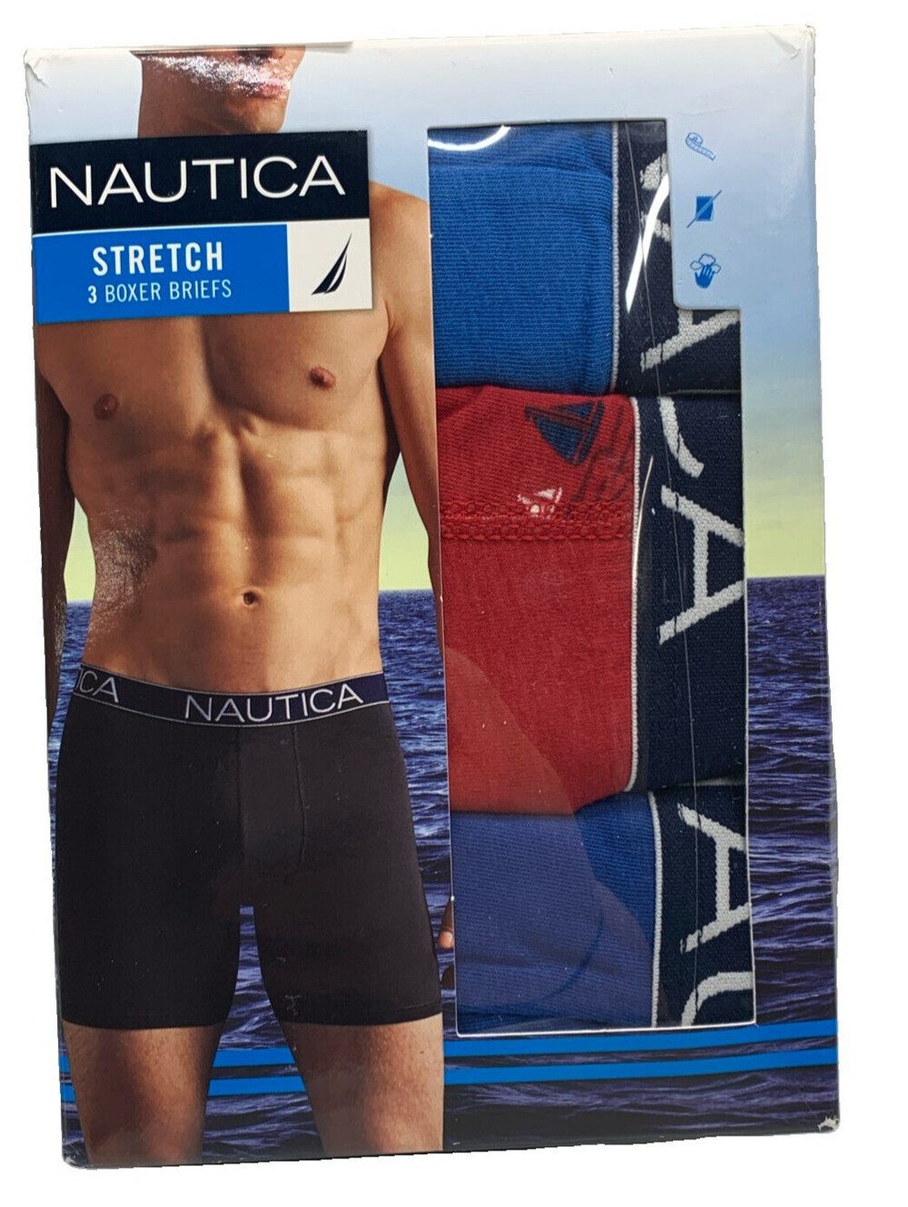 NAUTICA Stretch Boxer Briefs Men's Underwear Stretch Lightweight XL - 3 Pack
